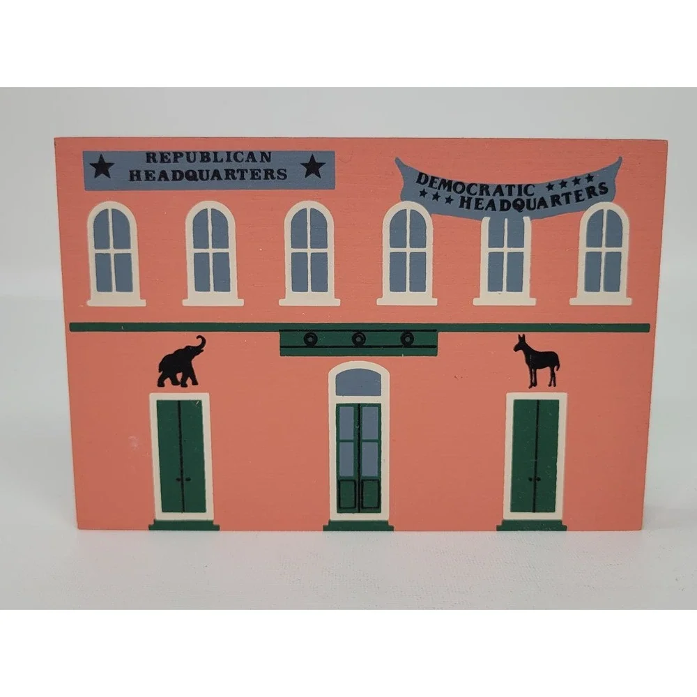 Cat's‎ Meow Fish/Meat Market House Wooden Collectible 1988 Signed